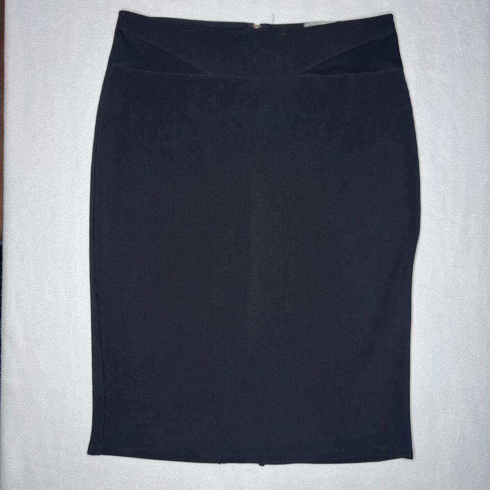 Black Ribbed Charlotte Russe Pencil Skirt